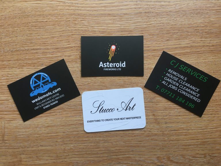 business cards and flyers