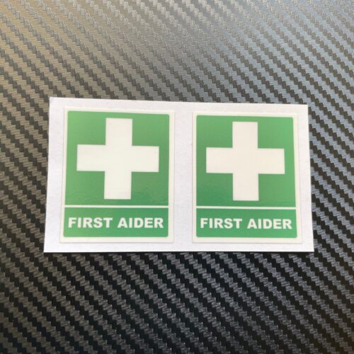 First Aider Hard Hat Vinyl Stickers
