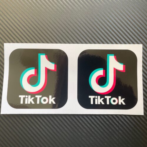 Tik Tok Social Media Logos Vinyl Stickers Coloured
