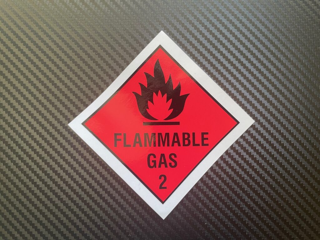 3M GAS ONLY Decal Stickers – 2 Inch Red Vinyl Safety Labels (4 Pack)