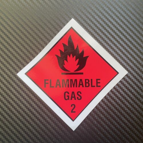 Flammable Gas 2 Vinyl Warning Sticker