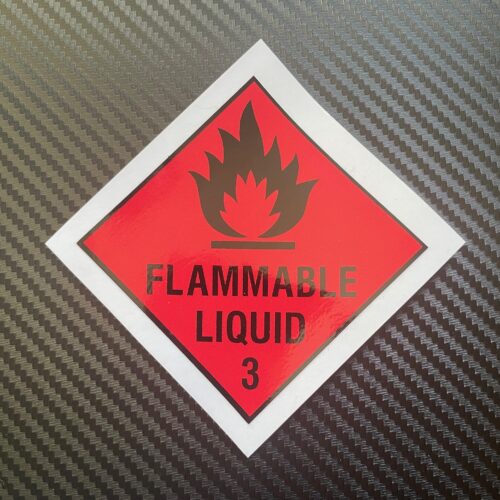 Flammable Liquid 3 Vinyl Warning Sticker