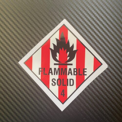 Flammable Solid 4 Vinyl Warning Sticker