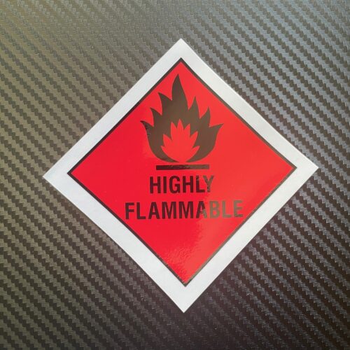 Highly Flammable Vinyl Warning Sticker