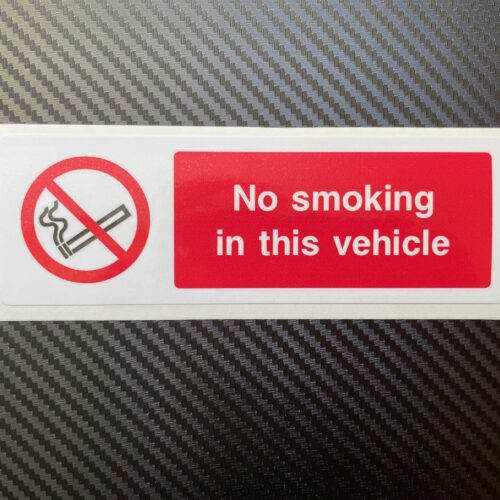 No Smoking in this vehicle sticker
