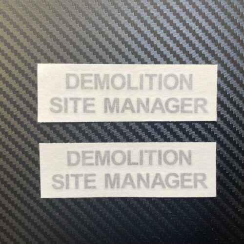 Demolition Site Manager Vinyl Hard Hat Stickers