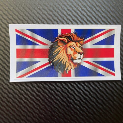Union Jack Flag Sticker GB Lion Coloured