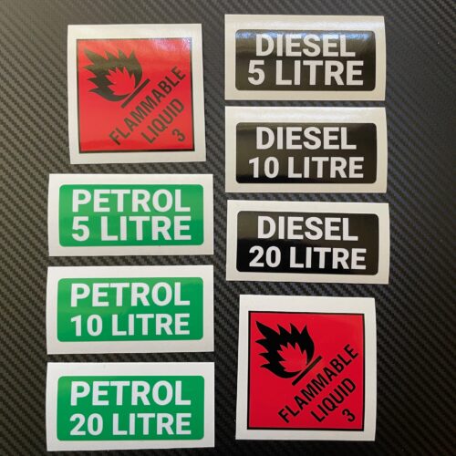 Flammable Liquid Petrol Diesel Fuel Can Stickers