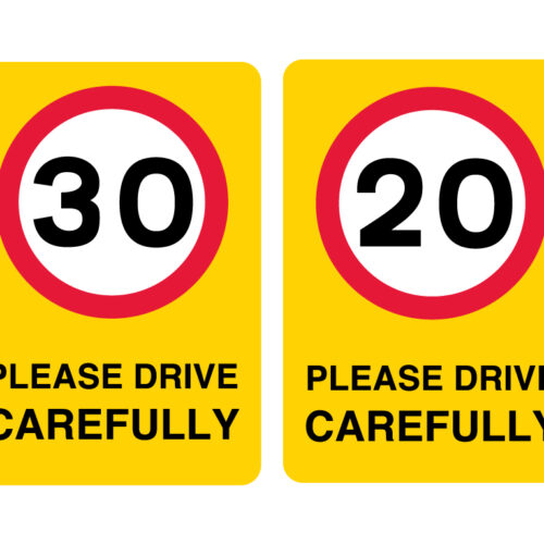 20mph 30mph Please Drive Carefully Sticker