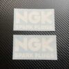NGK Spark Plugs Vinyl Stickers White