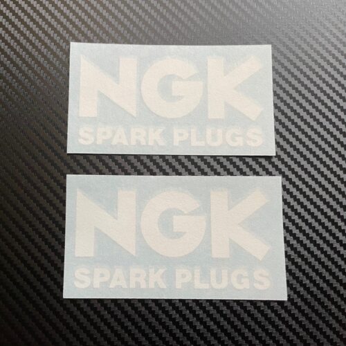 NGK Spark Plugs Vinyl Stickers White