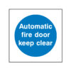 Automatic Fire Door Keep Clear Sticker Image