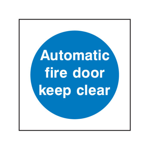 Automatic Fire Door Keep Clear Sticker Image