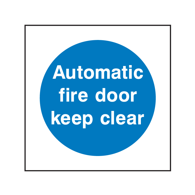 Automatic Fire Door Keep Clear Sticker Image